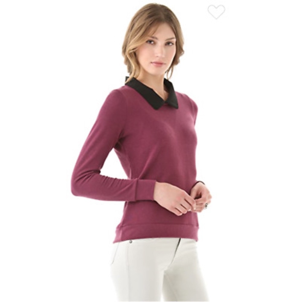LNA Pink Sweater with Black Collar
